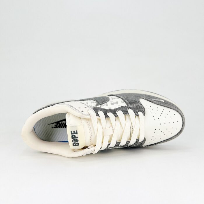 NIKE SB DUNK LOW X BAPE WHITE GREY HOOK QF1568 145 - Image 4