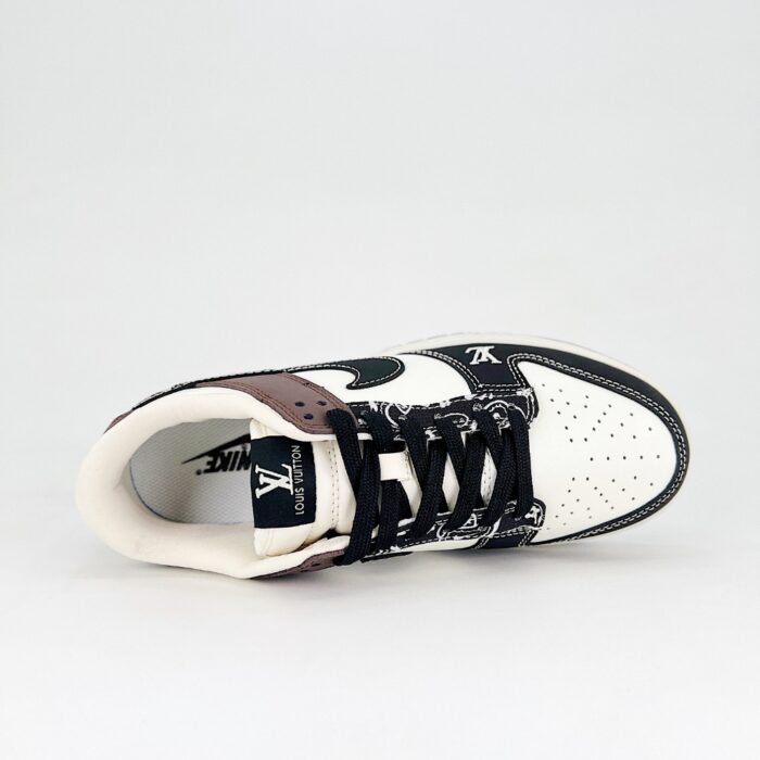 NIKE SB DUNK LOW X LOUIS VUITTON WHITE BLACK BROWN QF1568 142 - Image 4