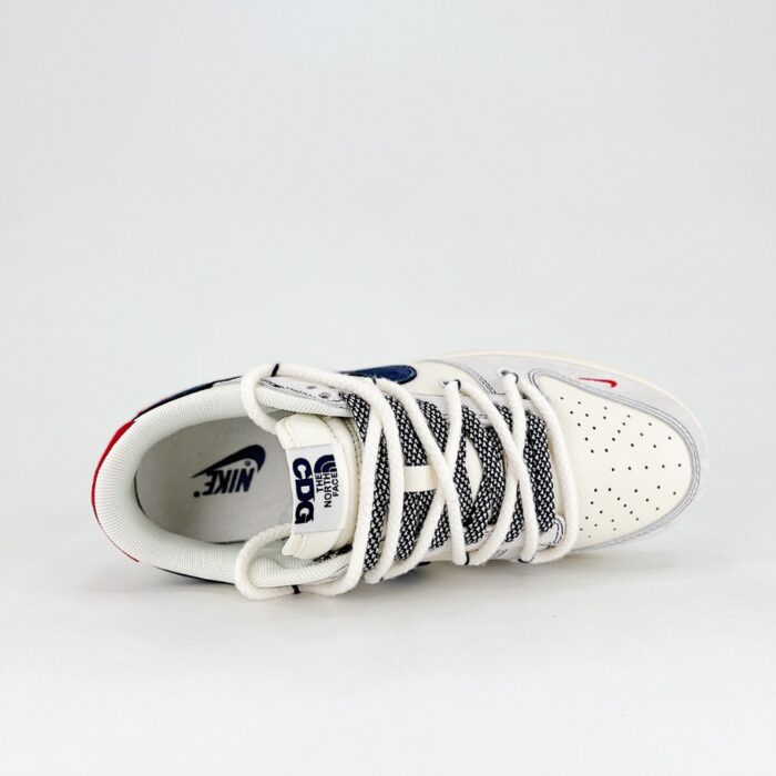 NIKE SB DUNK LOW X THE NORTH FACE X SUPREME X CDG STRAP BEIGE NAVY BLUE SWOOSHES YX5066 232 - Image 4