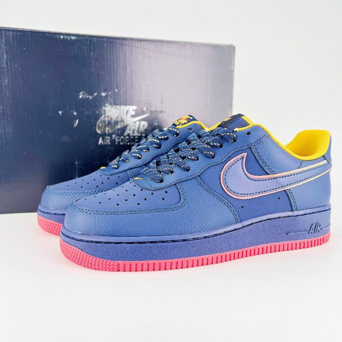 NIKE AIR FORCE 1 07 LV8 DARK NAVY BLUE LIGHT DARK RED UNIVERSITY GOLG SPACE BLUE HV5752 410 - Image 2