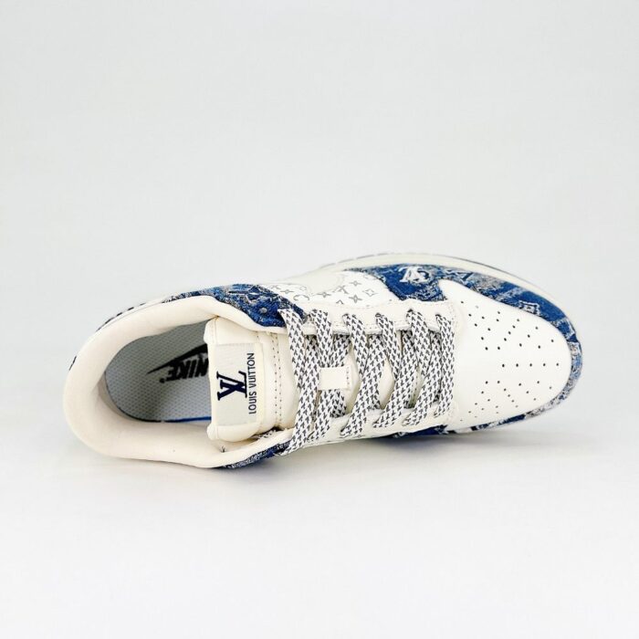 NIKE SB DUNK LOW X LOUIS VUITTON MONOGRAM DENIM WHITE NAVY - Image 4