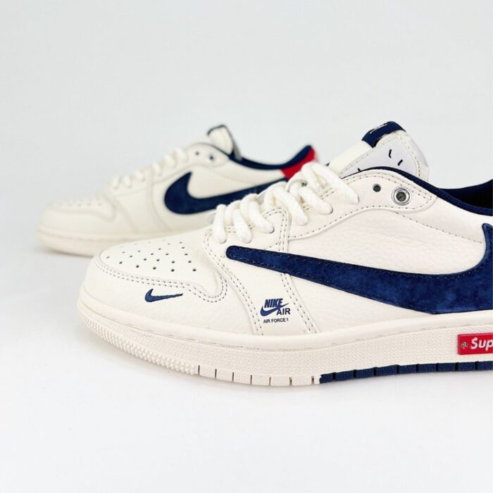 NIKE AIR FORCE 1 X STUSSY X SUPREME WHITE NAVY RED - Image 3