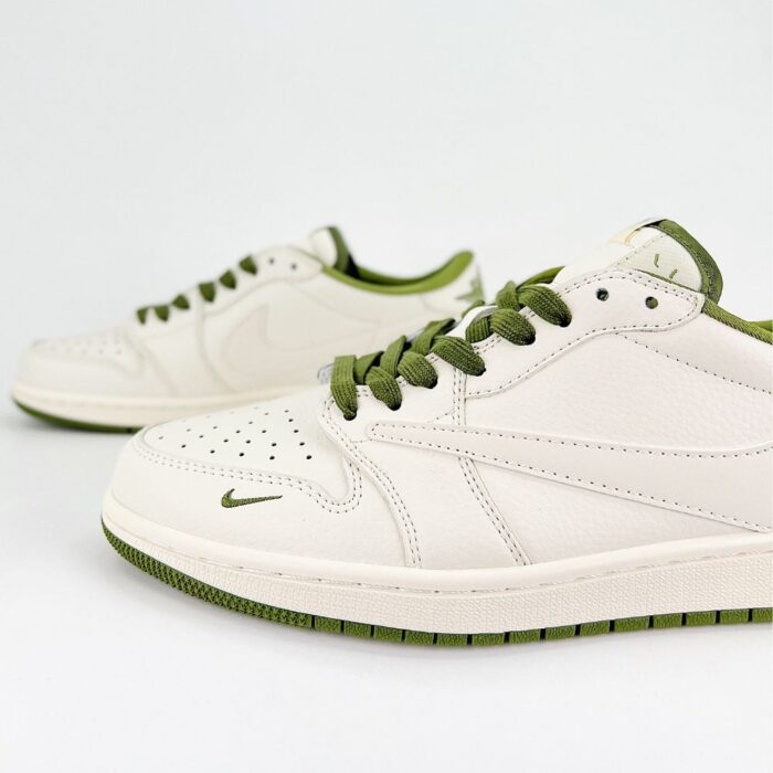 NIKE AIR JORDAN 1 LOW X TRAVIS SCOTT X GUCCI WHITE OLIVE - Image 3