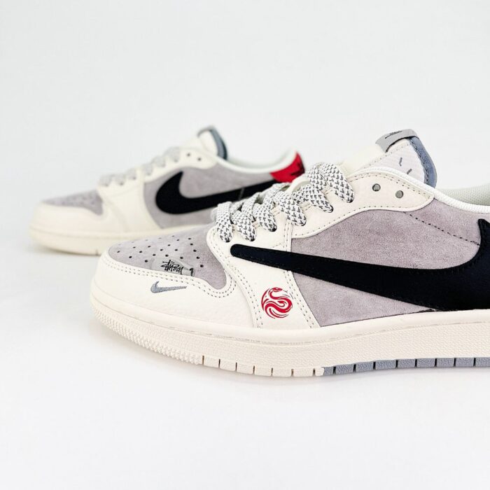 NIKE AIR JORDAN 1 LOW X TRAVIS SCOTT X STUSSY LUNAR YEAR OF THE SNAKE GREY - Image 4