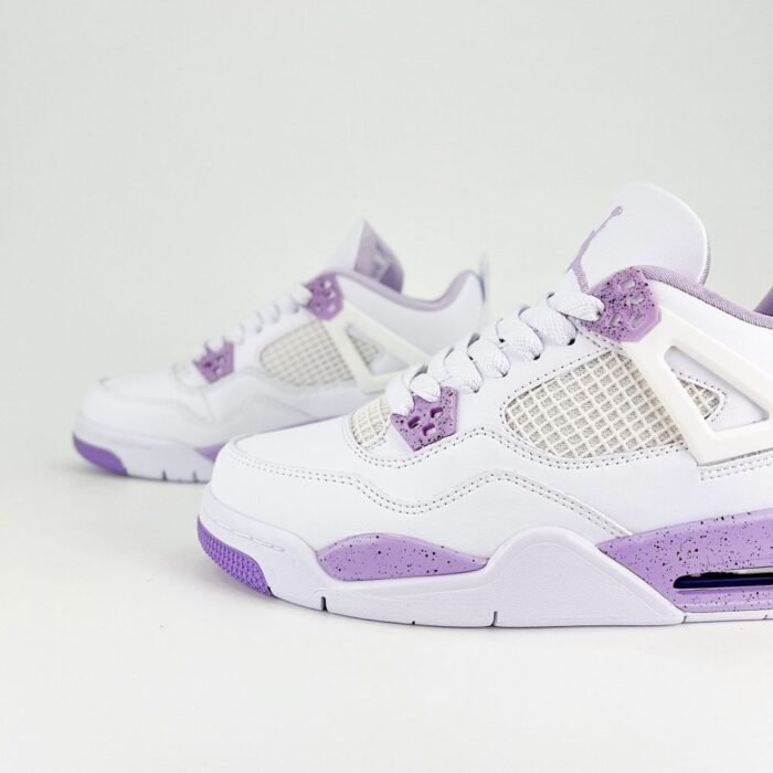 NIKE AIR JORDAN 4 RETRO WHITE PURPLE OREO - Image 4