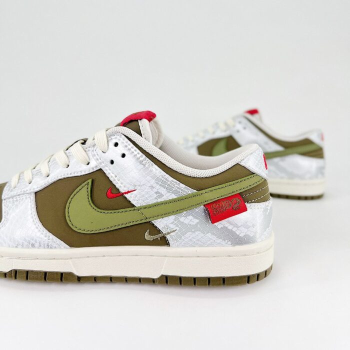 NIKE SB DUNK LOW LUNAR YEAR OF THE SNAKE OLIVE WHITE - Image 5