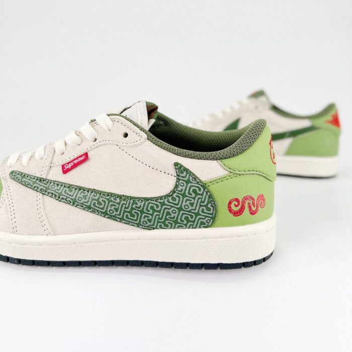 NIKE AIR JORDAN 1 LOW X TRAVIS SCOTT X SUPREME LUNAR YEAR OF THE SNAKE GREEN - Image 5