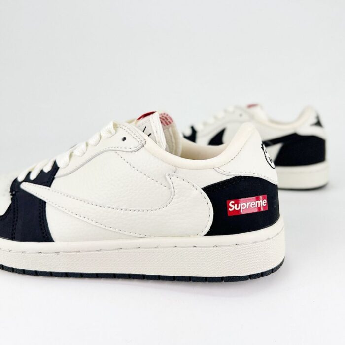 NIKE AIR JORDAN 1 LOW X TRAVIS SCOTT X SUPREME BLACK WHITE - Image 3