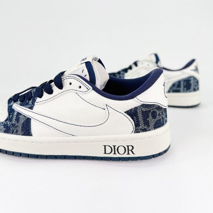 NIKE AIR JORDAN 1 LOW X TRAVIS SCOTT X DIOR NAVY BLACK WHITE - Image 5