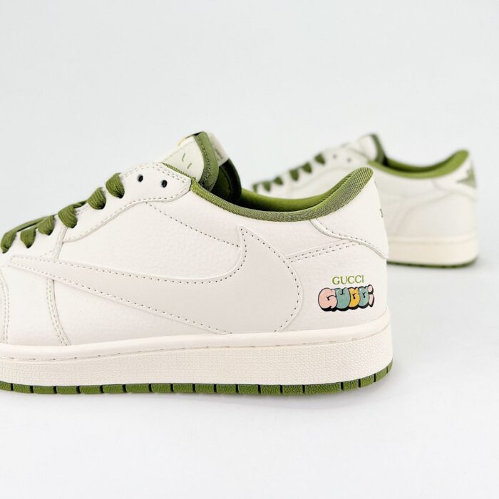 NIKE AIR JORDAN 1 LOW X TRAVIS SCOTT X GUCCI WHITE OLIVE - Image 4