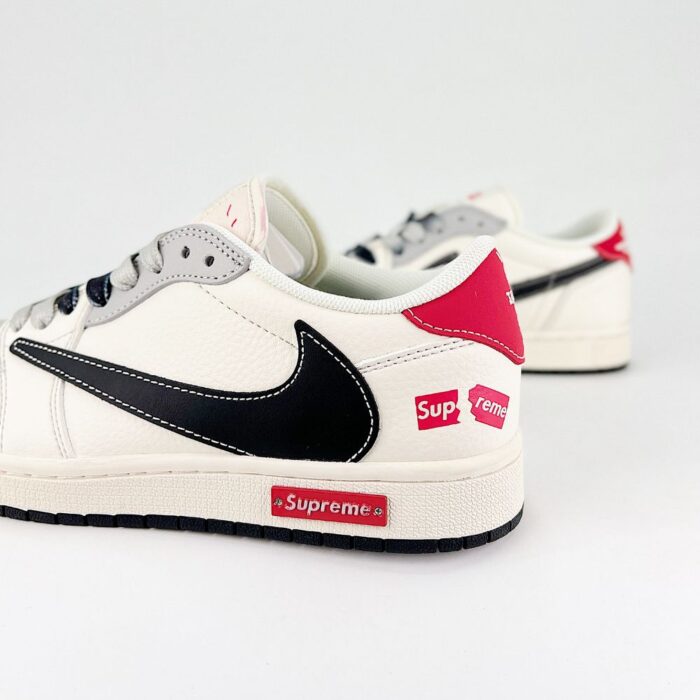 NIKE AIR JORDAN 1 LOW X TRAVIS SCOTT X SUPREME GREY WHITE BLACK - Image 4