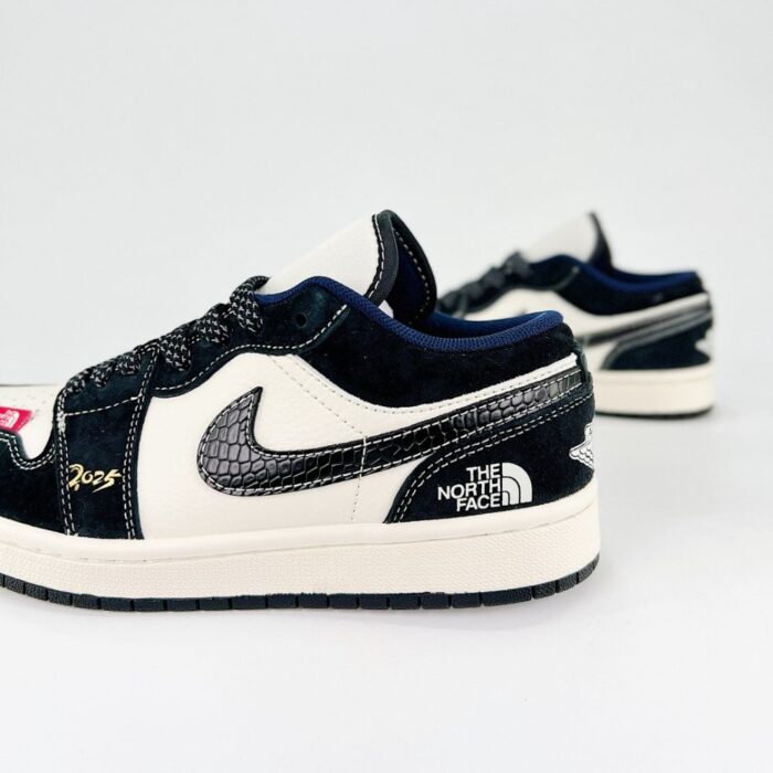 NIKE AIR JORDAN 1 LOW X THE NORTH FACE YEAR OF THE SNAKE BLACK WHITE - Image 5