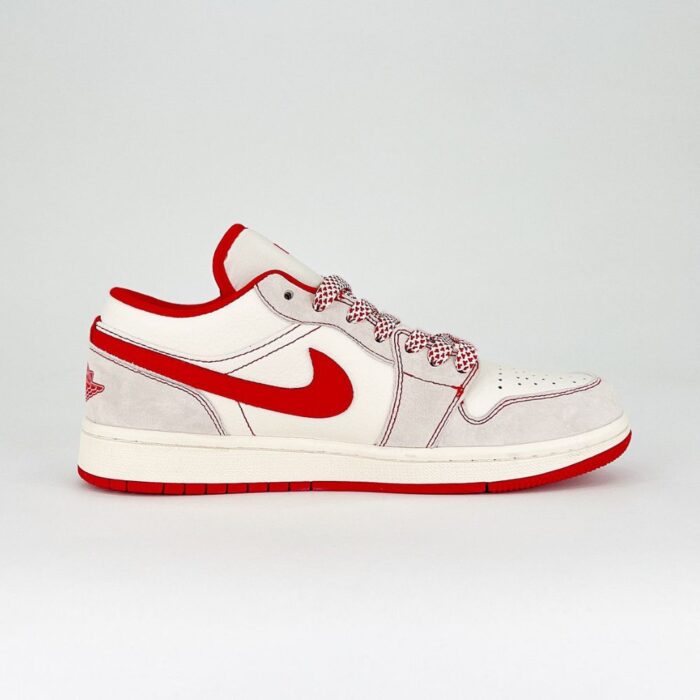 NIKE AIR JORDAN 1 LOW OG X SUPREME WHITE RED - Image 3