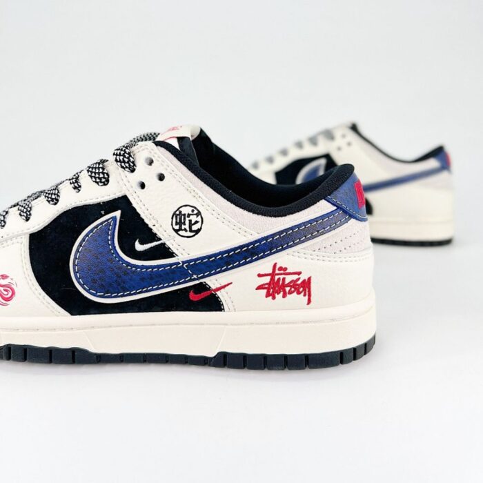 NIKE DUNK SB LOW X STUSSY LUNAR YEAR OF THE SNAKE NAVY BLACK WHITE - Image 5