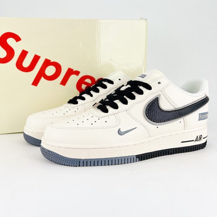 NIKE AIR FORCE 1 07 LOW SUPREME BLACK GREY OFF WHITE XZ6188 362 - Image 2