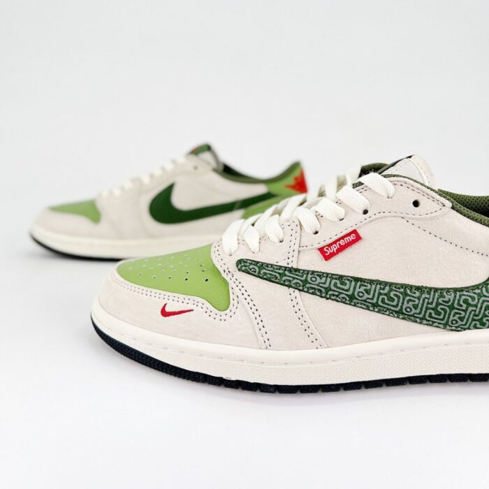 NIKE AIR JORDAN 1 LOW X TRAVIS SCOTT X SUPREME LUNAR YEAR OF THE SNAKE GREEN - Image 6