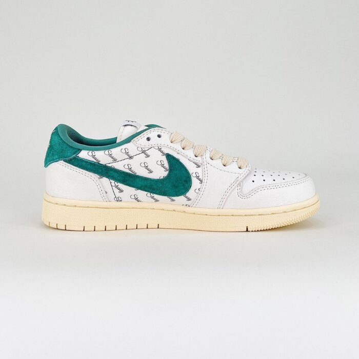 NIKE AIR JORDAN 1 LOW X TRAVIS SCOTT X STUSSY WHITE GREEN BEIGE - Image 5