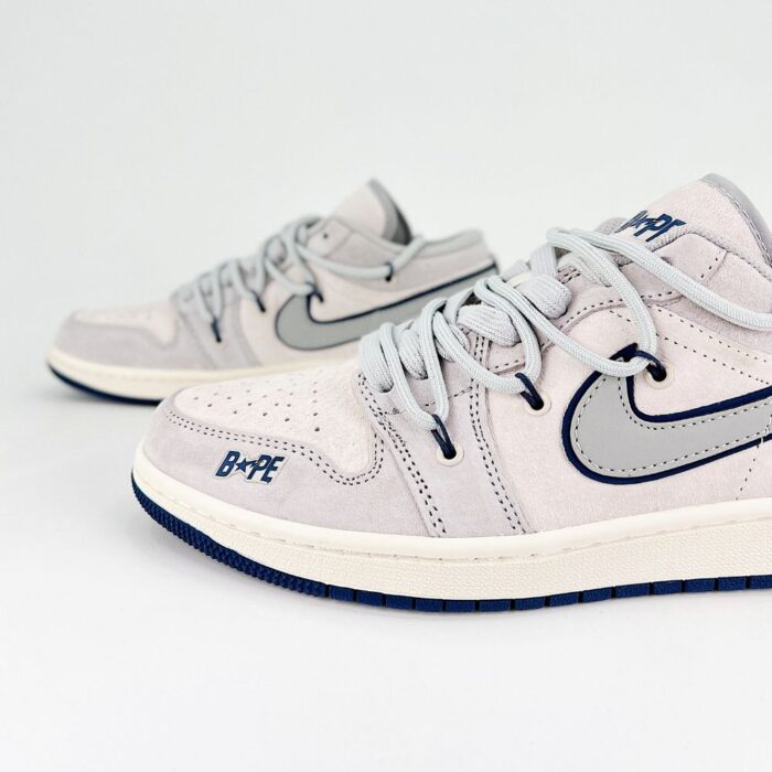 NIKE AIR JORDAN 1 LOW X BAPE NEUTRAL GREY - Image 5