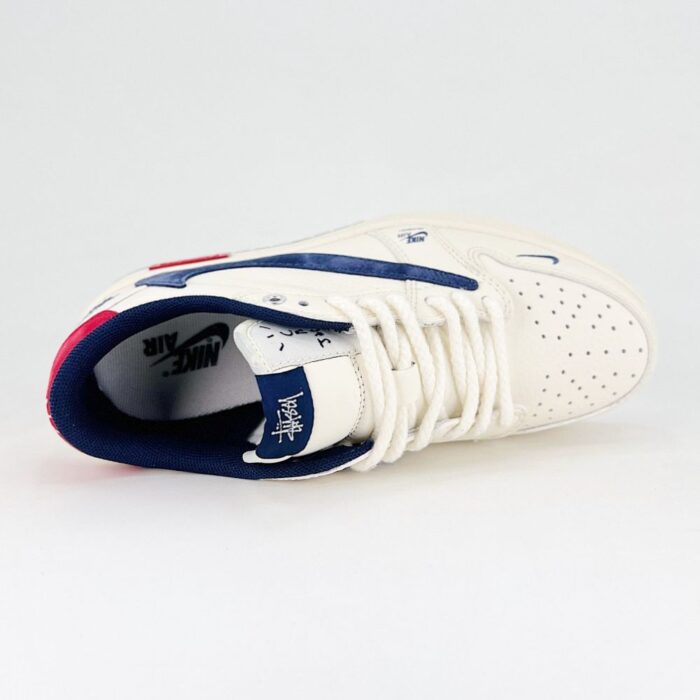 NIKE AIR FORCE 1 X STUSSY X SUPREME WHITE NAVY RED - Image 7