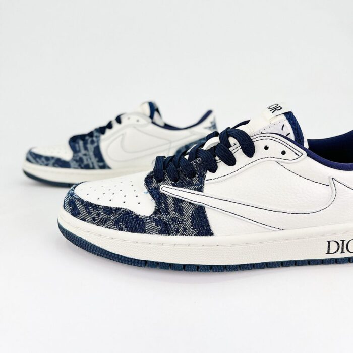 NIKE AIR JORDAN 1 LOW X TRAVIS SCOTT X DIOR NAVY BLACK WHITE - Image 6