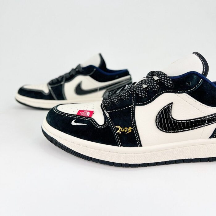 NIKE AIR JORDAN 1 LOW X THE NORTH FACE YEAR OF THE SNAKE BLACK WHITE - Image 6