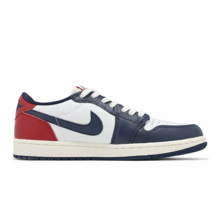 NIKE AIR JORDAN 1 LOW OG HOWARD UNIVERSITY WHITE GYM RED MIDNIGHT NAVY NEUTRAL GREY SAIL MUSLIN HQ2993 100 - Image 2