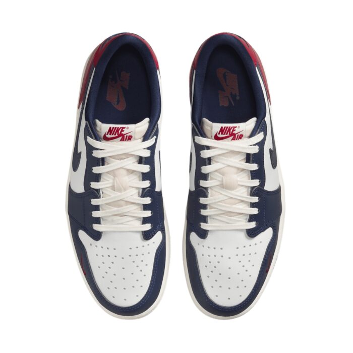 NIKE AIR JORDAN 1 LOW OG HOWARD UNIVERSITY WHITE GYM RED MIDNIGHT NAVY NEUTRAL GREY SAIL MUSLIN HQ2993 100 - Image 3