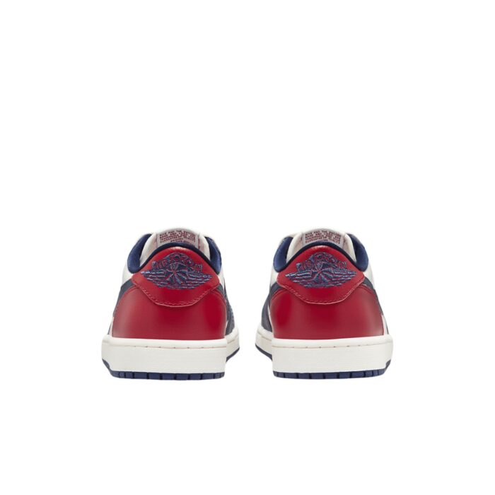 NIKE AIR JORDAN 1 LOW OG HOWARD UNIVERSITY WHITE GYM RED MIDNIGHT NAVY NEUTRAL GREY SAIL MUSLIN HQ2993 100 - Image 5