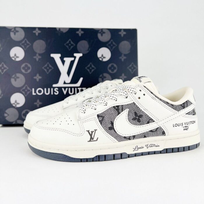 NIKE DUNK SB LOW X LOUIS VUITTON GREY WHITE - Image 2