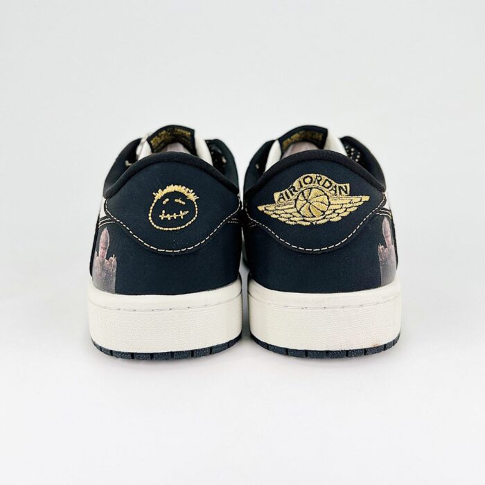 NIKE AIR JORDAN 1 LOW X TRAVIS SCOTT WUKONG BLACK GOLD - Image 5