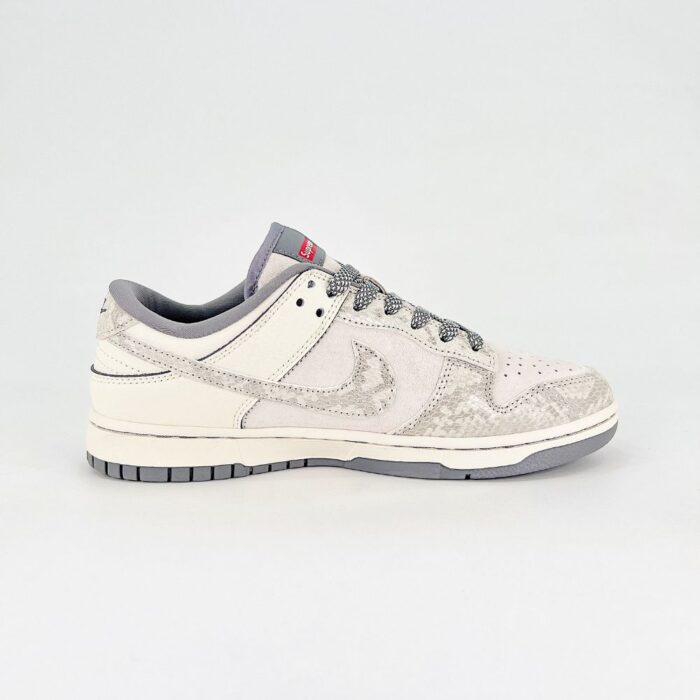 NIKE DUNK SB LOW X SUPREME LUNAR YEAR OF THE SNAKE WHITE GREY - Image 7