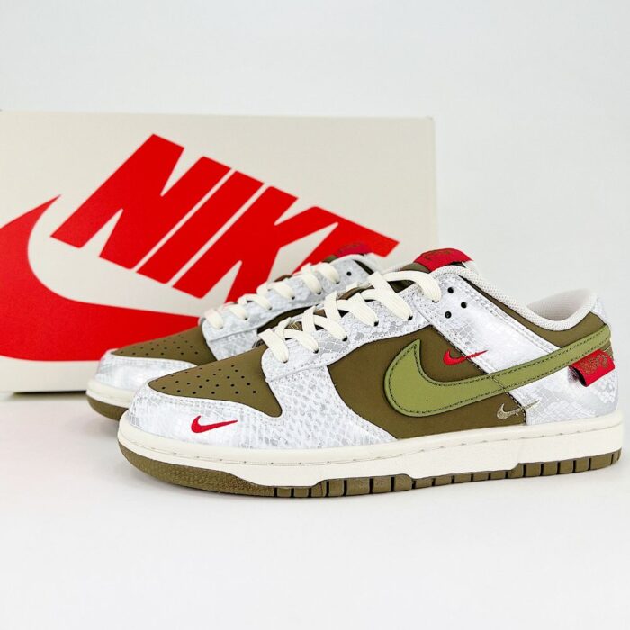 NIKE SB DUNK LOW LUNAR YEAR OF THE SNAKE OLIVE WHITE - Image 2