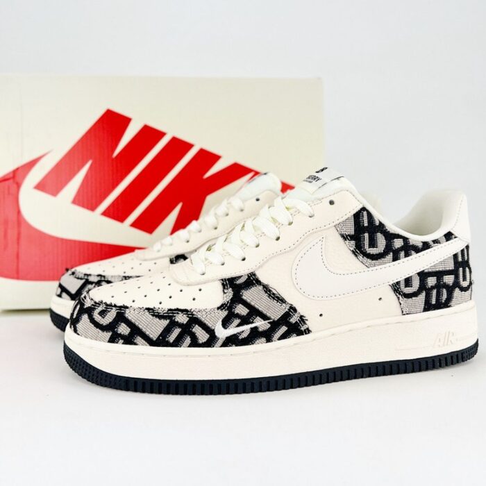 NIKE AIR FORCE 1 LOW X BURBERRY BLACK WHITE - Image 2