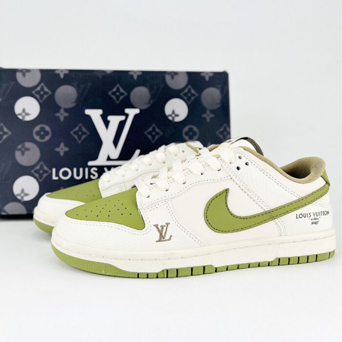 NIKE SB DUNK LOW X LOUIS VUITTON OLIVE WHITE - Image 2