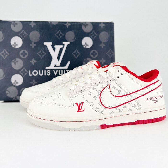 NIKE SB DUNK LOW X LOUIS VUITTON RED WHITE - Image 2