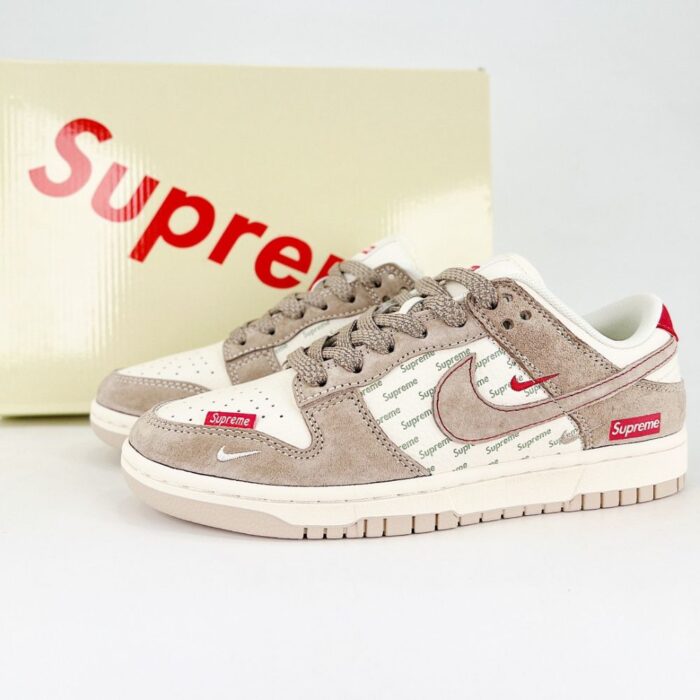 NIKE DUNK SB LOW X SUPREME BROWN WHITE RED - Image 2