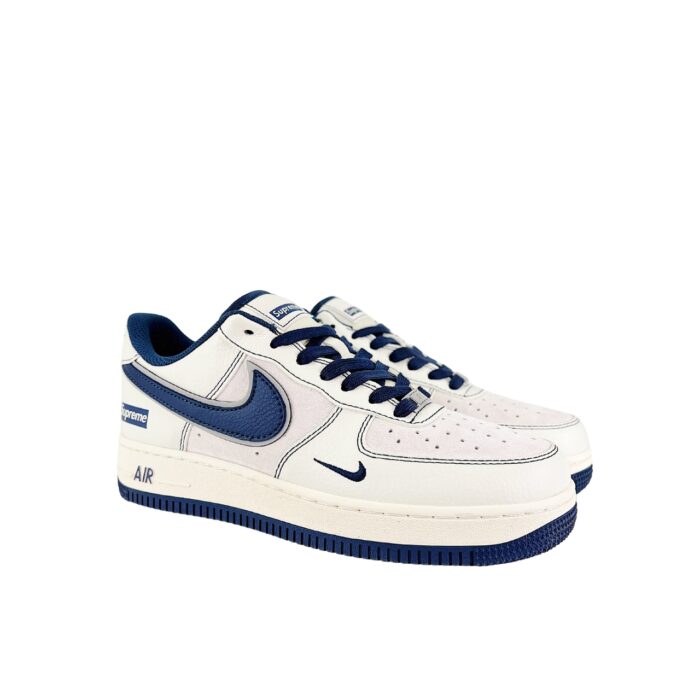 NIKE AIR FORCE 1 07 SUPREME WHITE NAVY BLUE