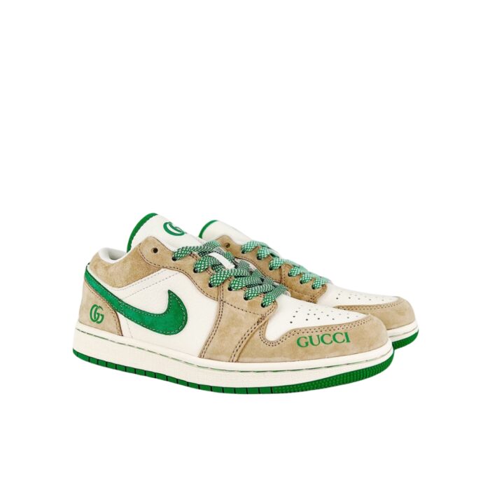 NIKE AIR JORDAN 1 LOW X GUCCI WHITE GREEN BROWN