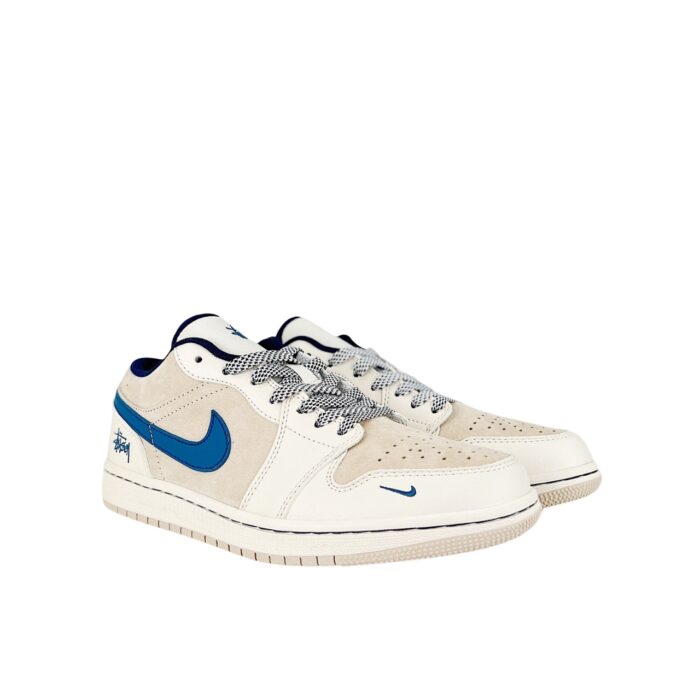 NIKE AIR JORDAN 1 RETRO LOW X STUSSY BROWN RICE BLUE