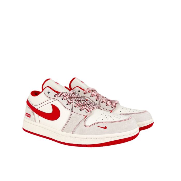 NIKE AIR JORDAN 1 LOW OG X SUPREME WHITE RED