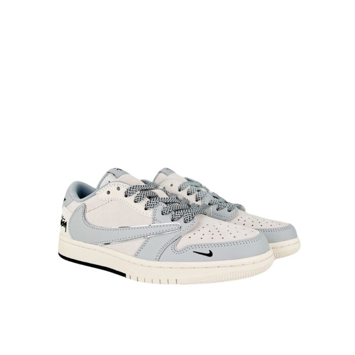 NIKE AIR JORDAN 1 LOW X TRAVIS SCOTT X STUSSY SILVER GREY