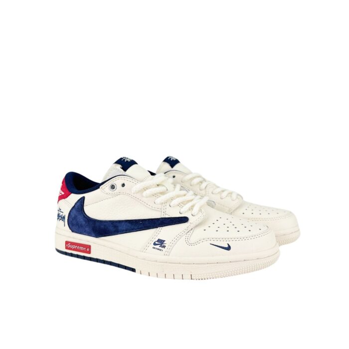 NIKE AIR FORCE 1 X STUSSY X SUPREME WHITE NAVY RED