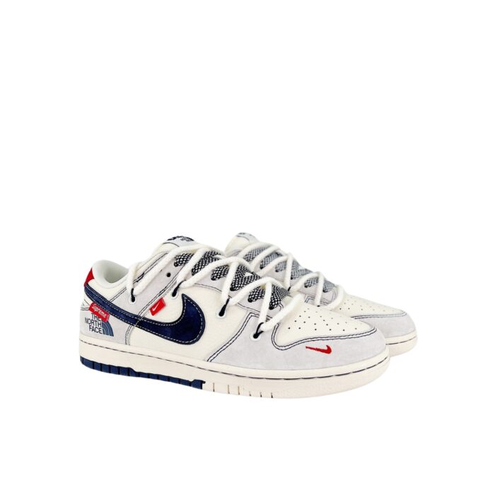 NIKE SB DUNK LOW X THE NORTH FACE X SUPREME X CDG STRAP BEIGE NAVY BLUE SWOOSHES YX5066 232