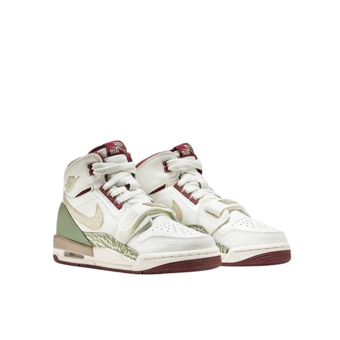 NIKE AIR JORDAN LEGACY 312 GS YEAR OF THE DRAGON WHITE BURGUNDY OLIVE GREEN FZ5047 120