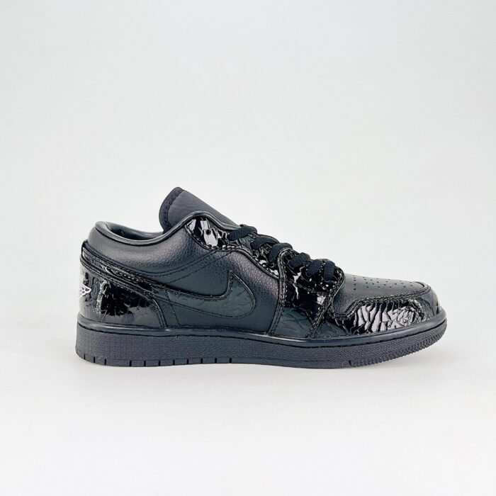 NIKE AIR JORDAN 1 LOW BLACK PATENT HJ7743 010 - Image 2