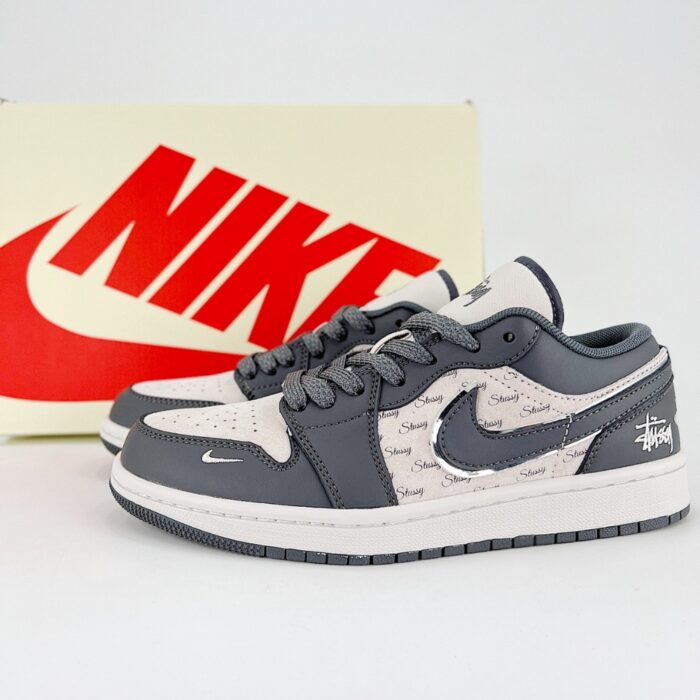 NIKE AIR JORDAN 1 LOW X STUSSY WHITE GREY XX3318 966 - Image 3