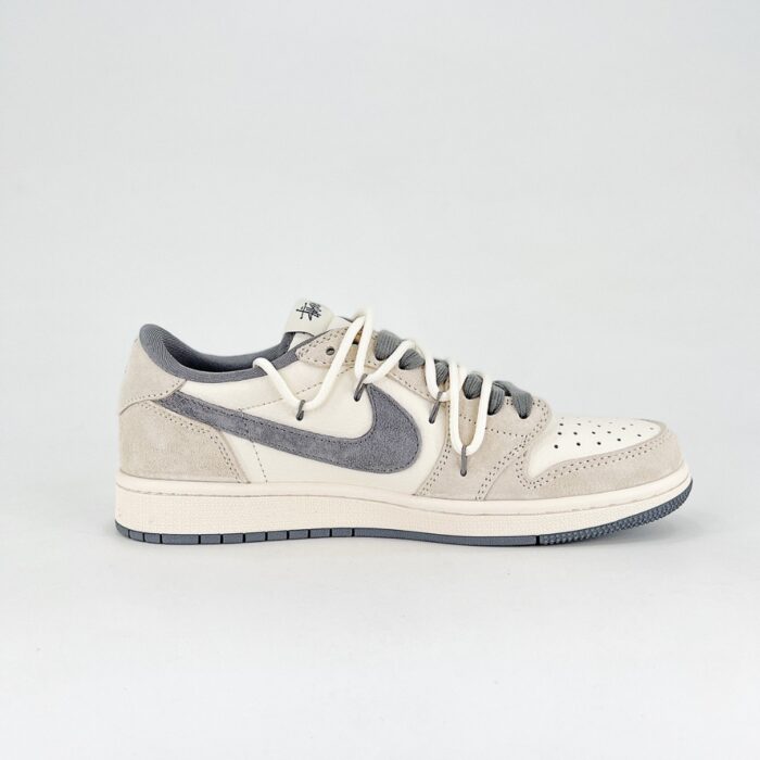 NIKE AIR JORDAN 1 LOW X TRAVIS SCOTT X STUSSY GREY BEIGE - Image 2