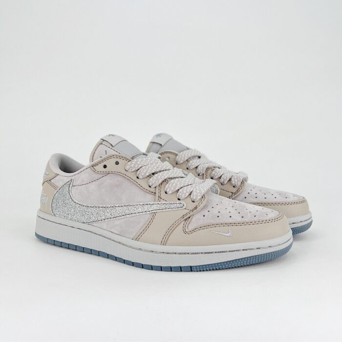 NIKE AIR JORDAN 1 LOW X TRAVIS SCOTT GREY BEIGE QY0368 300 - Image 2