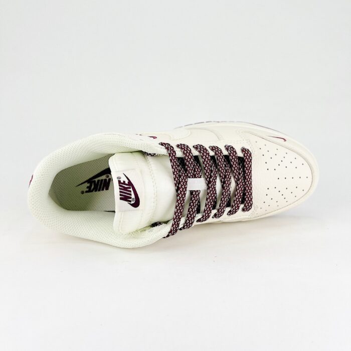 NIKE DUNK LOW MINI SWOOSH CREAM BURGUNDY - Image 6