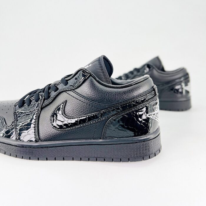 NIKE AIR JORDAN 1 LOW BLACK PATENT HJ7743 010 - Image 3